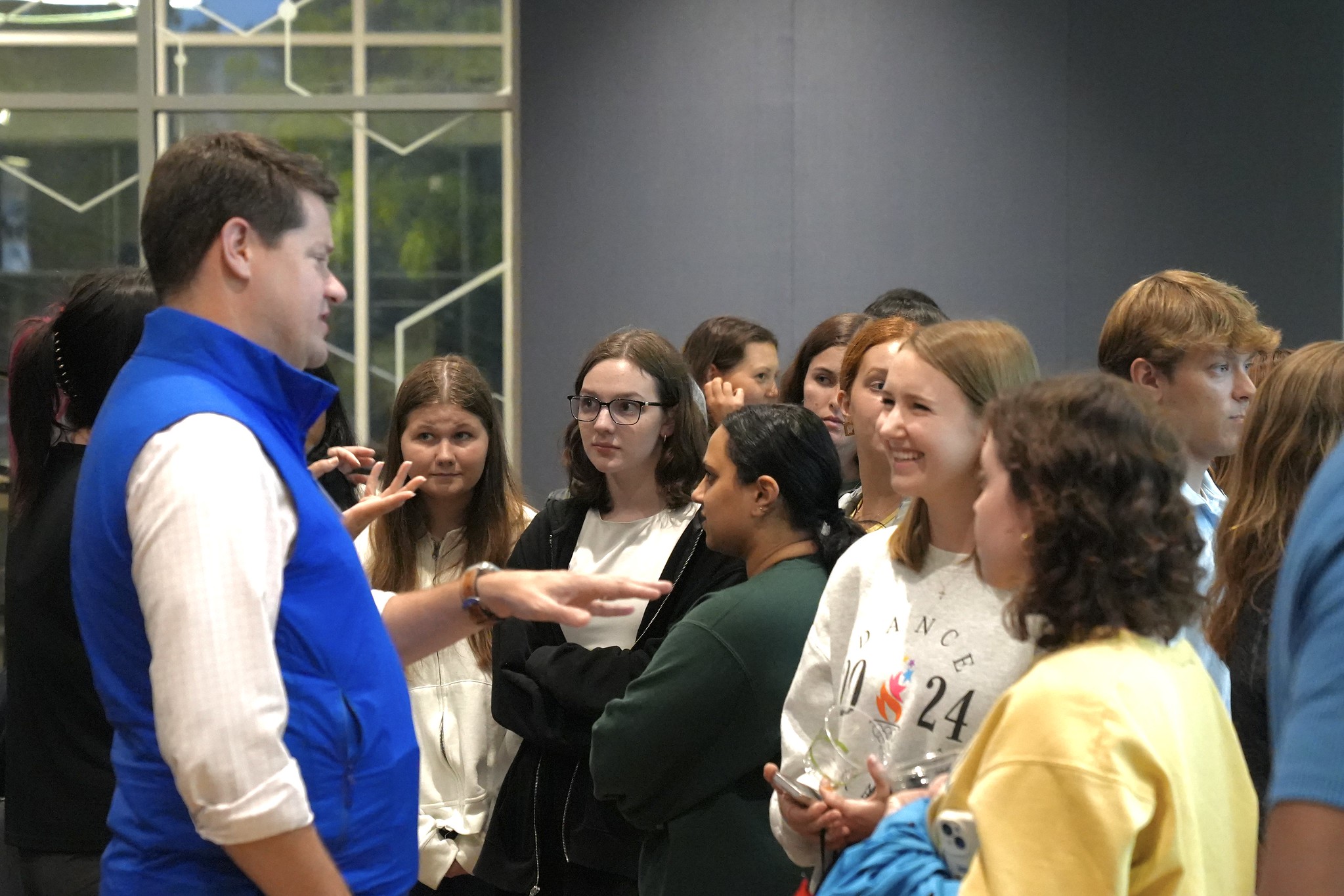 Justin Burns speaks with students about career pathways. Justin Burns speaks with students about career pathways.