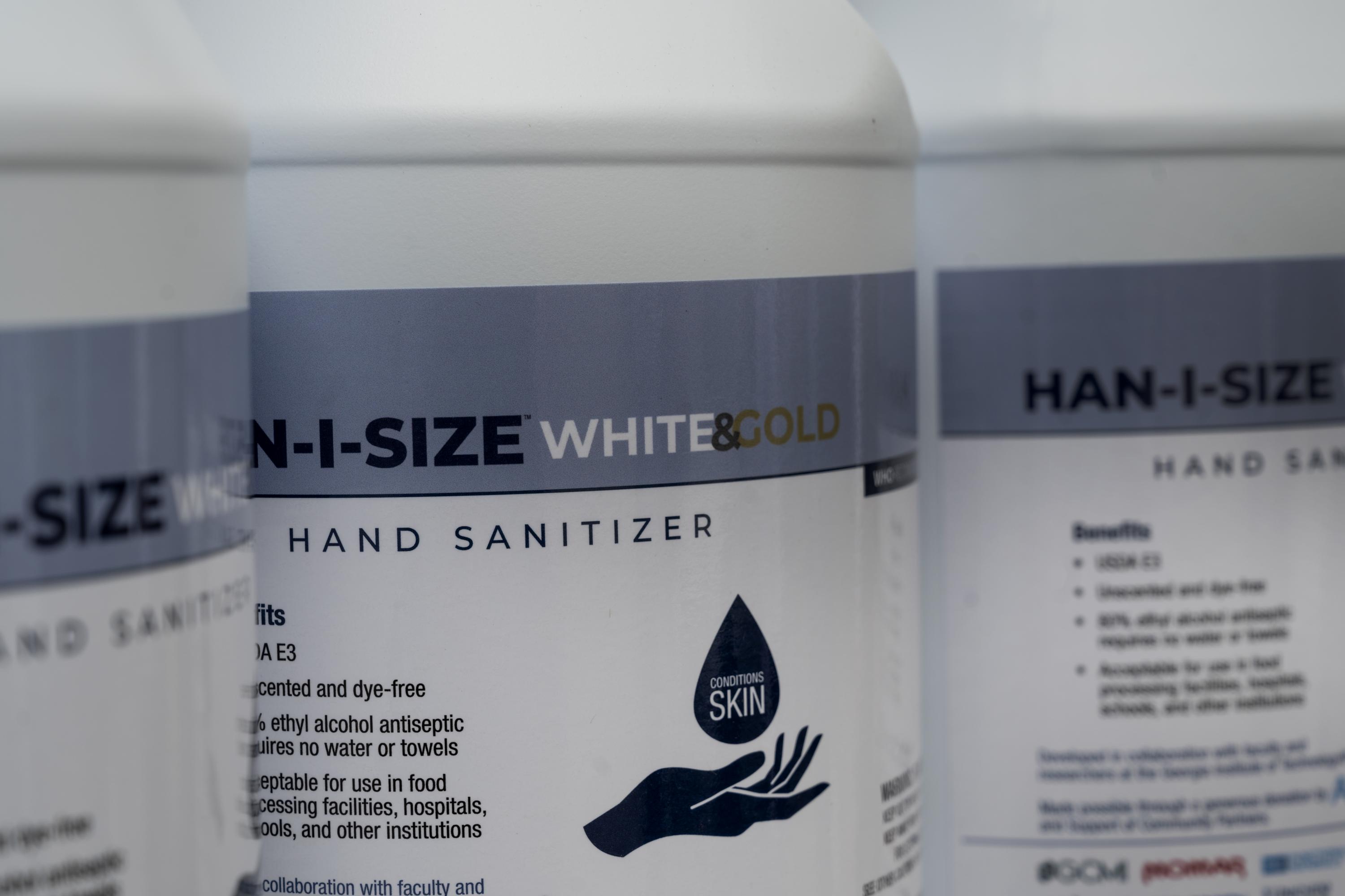 Hand sanitizer was about to run dangerously low across the U.S. but charitable volunteers from Georgia Tech rescued it by turning to fuel-grade ethanol and a special FDA waiver. Then they donated 7,000 gallons to hospitals and nursing homes. Credit: Georgia Tech / Christopher Moore Hand sanitizer was about to run dangerously low across the U.S. but charitable volunteers from Georgia Tech rescued it by turning to fuel-grade ethanol and a special FDA waiver. Then they donated 7,000 gallons to hospitals and nursing homes. Credit: Georgia Tech / Christopher Moore