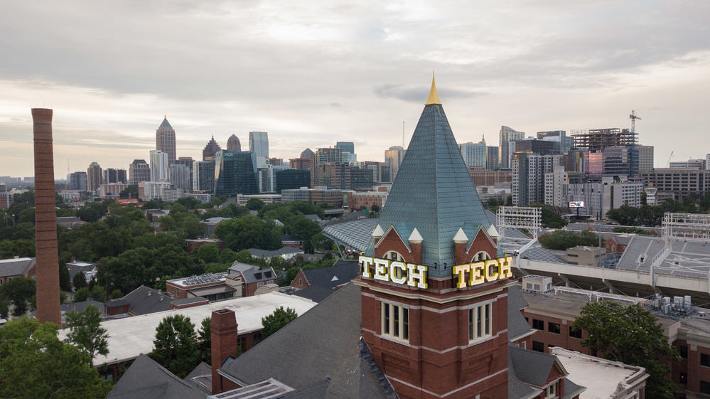 Aerial photo of Tech Tower.
Aerial photo of Tech Tower. 