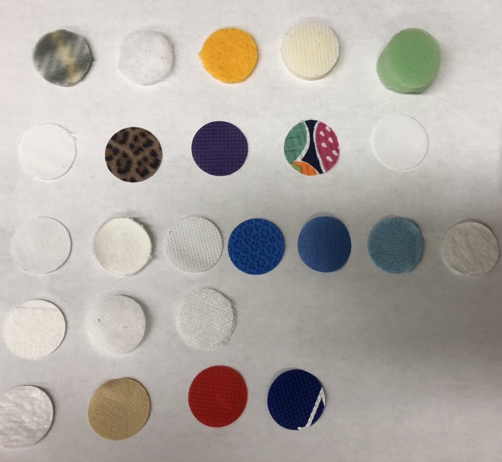 Some of the mask fabric samples tested by Georgia Tech researchers. (Credit: Taekyu Joo, Georgia Tech) Some of the mask fabric samples tested by Georgia Tech researchers. (Credit: Taekyu Joo, Georgia Tech)